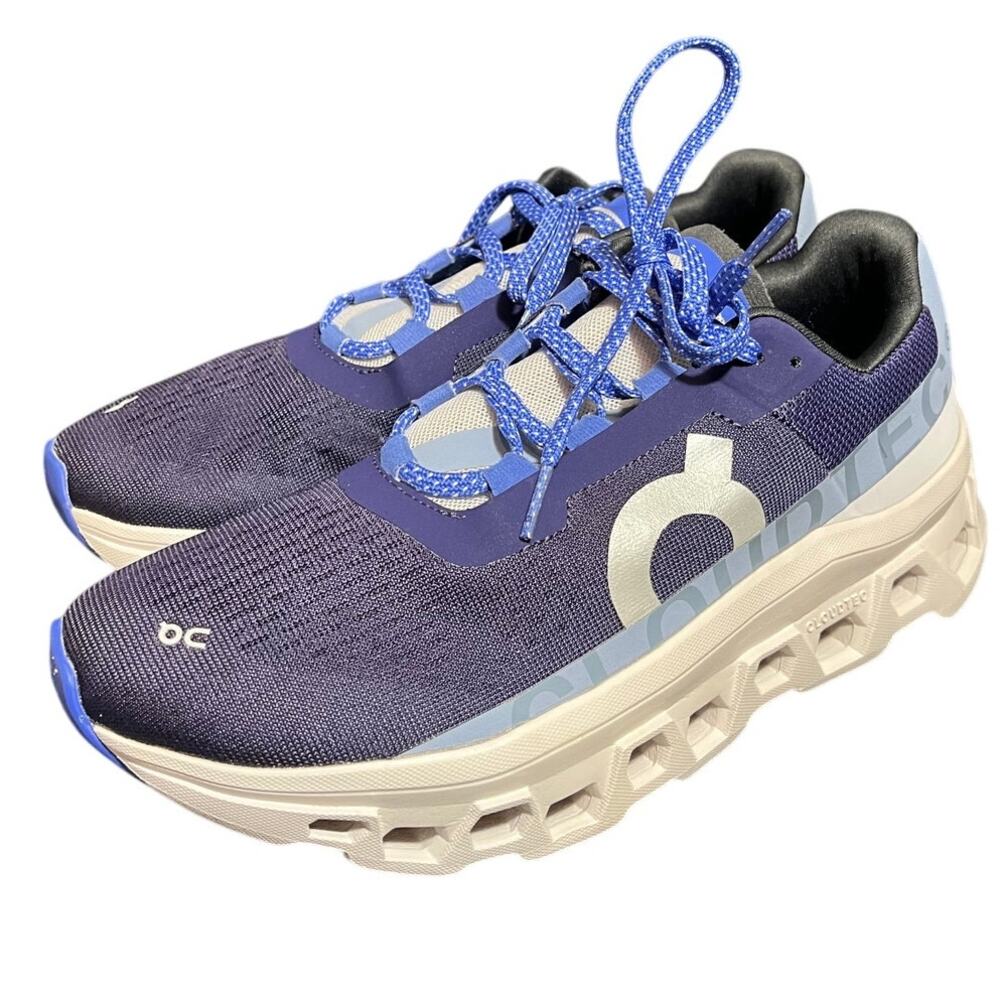 On Cloudmonster Shoes Womens 9.5 Blue Acai‎ Lavender Running Cushioned Sneakers